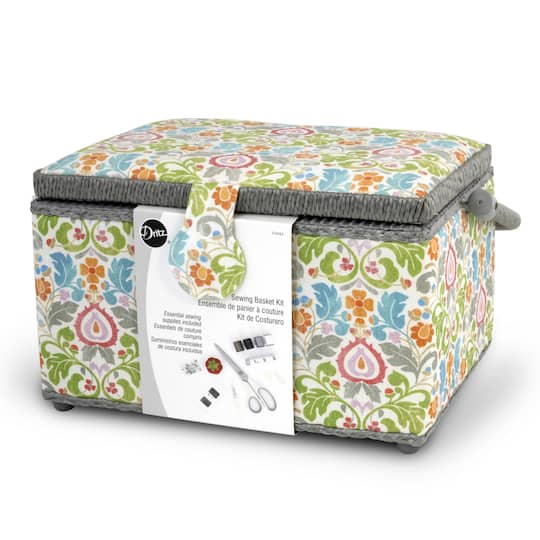 Dritz; Dritz® Medium Sewing Basket Essential Sewing Supplies Kit; Category:Sewing Baskets & Organization; Image:1